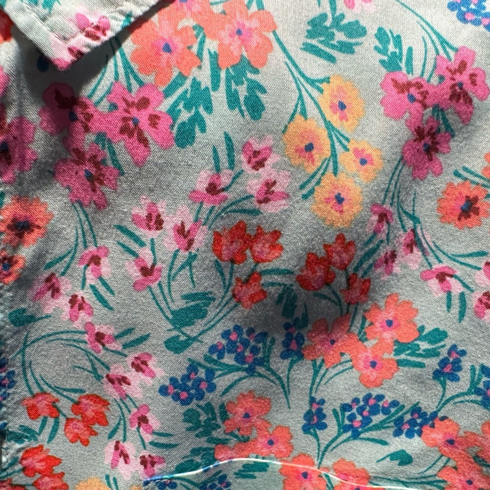 J. Crew Factory Floral Blouse - Pink, Orange, Blue